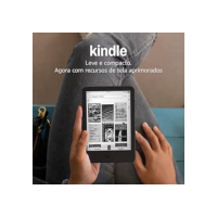 Kindle 16 GB (Geração mais recente) - Leve e compacto, com tela antirreflexo, trocas de página mais rápidas, luz frontal ajustável e bateria de longa duração - Cor Preta