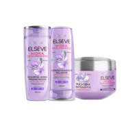 L'Oréal Paris Elseve Hidra Hialurônico Kit Shampoo 400ml + Condicionador 400ml + Creme de Tratamento 300G, Ação Preenchedora que Injeta 4X Mais Hidratação nos Fios Desde o Primeiro Uso