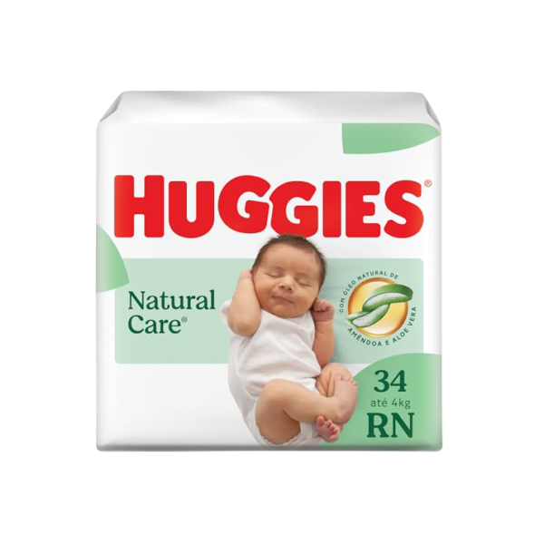 Huggies Fralda Premium Natural Care RN 34 Un (Embalagem pode variar)