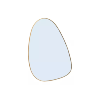Espelho Lyor Orgânico Com Borda De Metal Dourado 25,5cm X 35