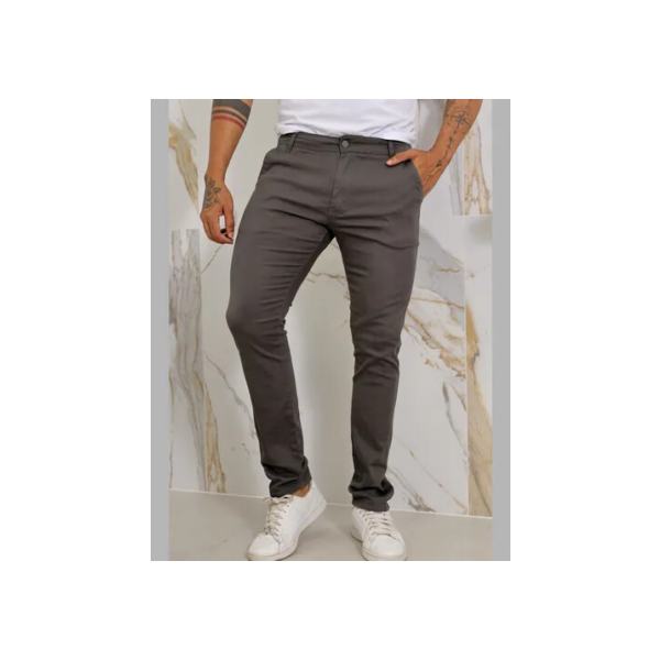 Calça Masculina Sarja Premium Esporte Fino Bolso Faca Lycra