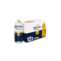 Pack Cerveja Corona Extra, Lata, 473ml, Caixa 12 unidades