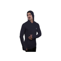 Camiseta Skube Com Capuz Proteção UV 50+ Segunda Pele Térmica Tecido Termodry Manga Longa Dedeira - Preto