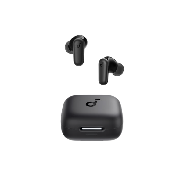 soundcore P30i da Anker, Fone de Ouvido Sem Fio com Cancelamento de Ruído Adaptativo Graves Poderosos Bluetooth 5.4, 45H de Reprodução Estojo 2-em-1 com Suporte para Celular, Resistência à Água, Preto