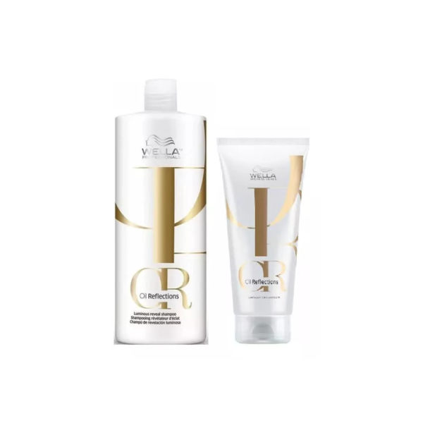 Kit Wella Oil Reflections Shampoo 1 L + Condicionador 200ml