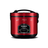 Panela Elétrica de Arroz 10 Xícaras Antiaderente Pratic PE-46-10X 700W 220V Vermelha/Inox Mondial