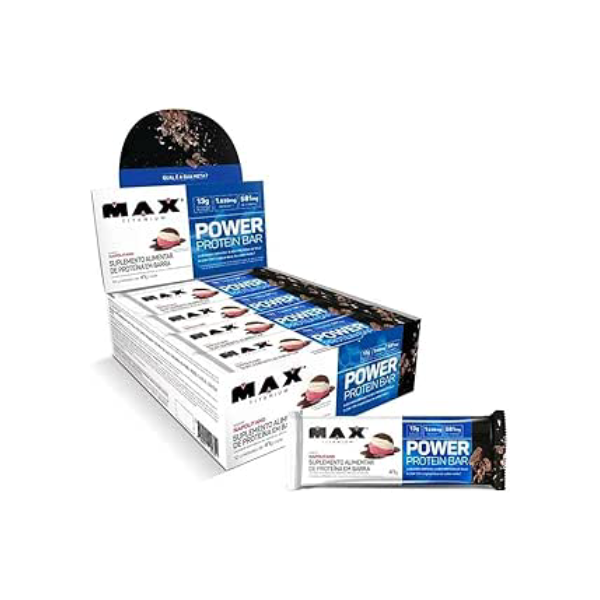Max Titanium Power Protein Bar Caixa Com 12 Unidades (492G) - Napolitano