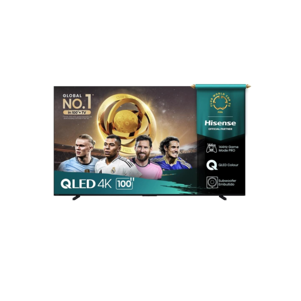 Smart TV 100” Hisense 100Q7QG QLED 4K com HDR10+ Dolby Vision Game Mode controle por voz Alexa AirPlay