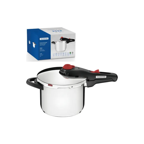 Panela De Pressão Tramontina Solar 6 L Cor Prata