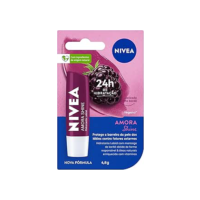 NIVEA Hidratante Labial Amora Shine 4,8 g - Cuidado intensivo para seus lábios, hidratação prolongada, delicioso aroma de amora, pigmentos brilhantes e cor delicada