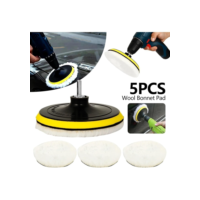 Kit Polimento Adaptador+ Disco Furadeira 3 Boinas Lã Conjunto Adaptador