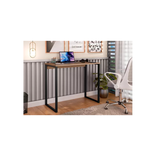 Escrivaninha Industrial Mesa Estudo Aparador Office Aço Mdf