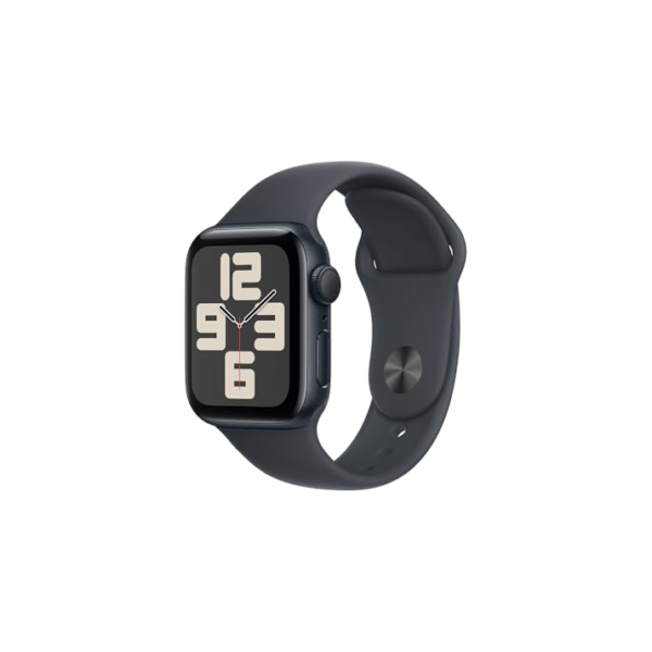 Apple Watch SE GPS • Caixa meia-noite de alumínio – 40 mm • Pulseira esportiva meia-noite – P/M