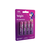 Pilha AA Elgin Recarregável 82175 cilíndrica kit de 4 unidades 2700 mah