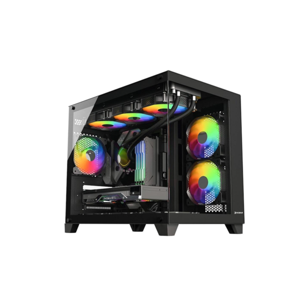 Gabinete Gamer KBM! GAMING GN210 Mini Tower, M-ATX, Lateral e Frontal em Vidro, Preto - KGGN210PT