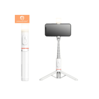 H'maston ZP-11 Bastão Pau De Selfie Celular Com Controles Remotos E Luz Led