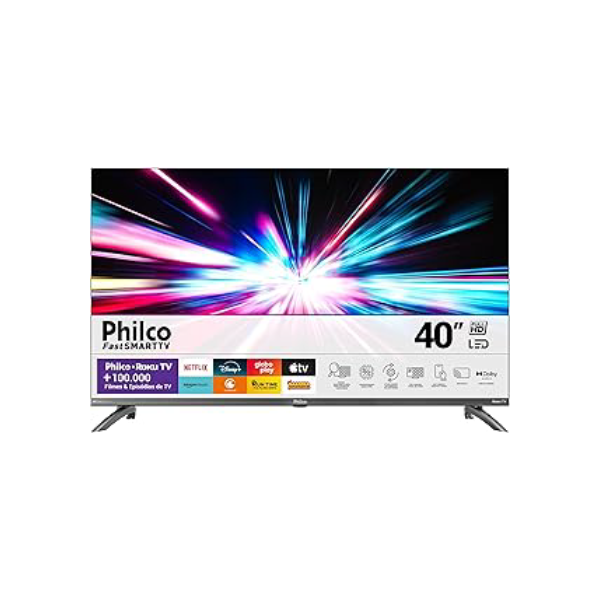 Smart TV 40” Philco Roku TV LED Dolby Audio PTV40M9GR2CGB