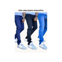 Kit 3 calças jeans masculina com elastano original direto da fabrica linha premium NF