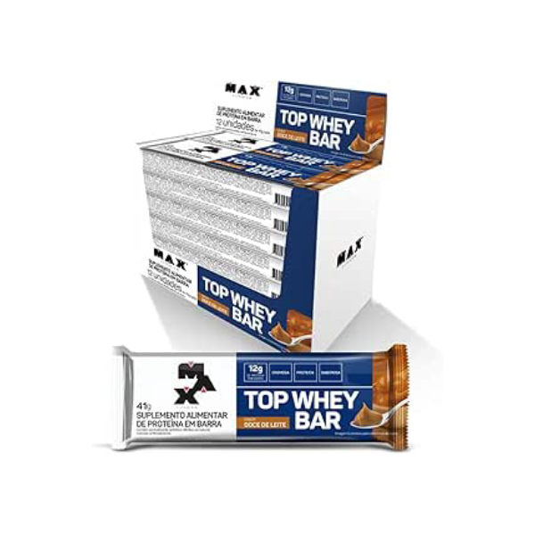 Max Titanium Top Whey Bar 12 Unidades De 41G (Doce De Leite)