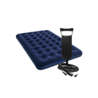 Kit Colchao Inflavel Casal ou Solteiro de Ar Suporta 200kg + Bomba de Ar