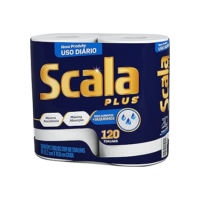 Scala Plus Papel Toalha, 120 Toalhas (2 Rolos de 60 Toalhas Cada)