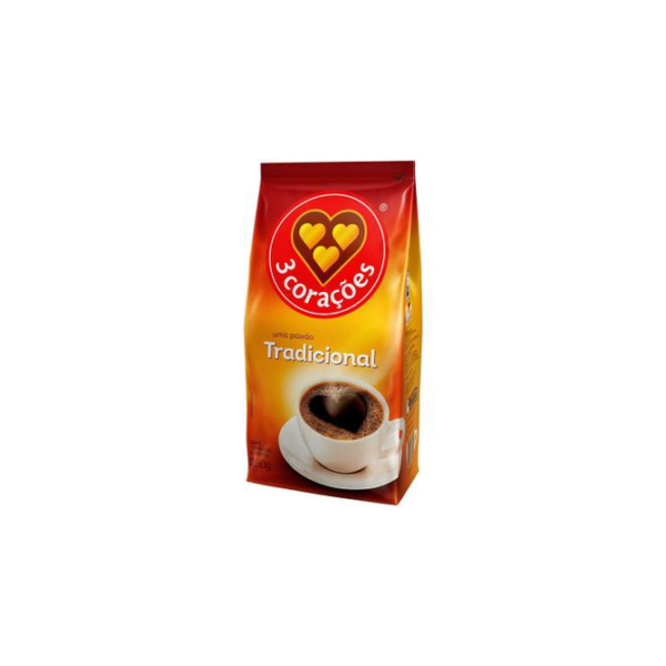 Café Torrado e Moído 3 Corações Tradicional - Pacote 250g