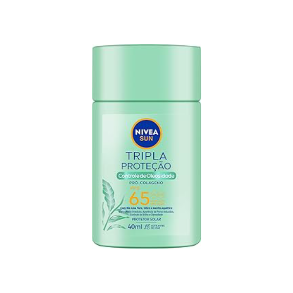 NIVEA SUN Protetor Solar Fluido Facial Tripla Proteção Controle de Oleosidade FPS 65 40ml