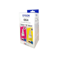 Kit de Garrafas de Tinta Original Epson EcoTank T664 - Magenta, Amarelo, Ciano, Preto