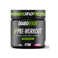 FTW Pré-Treino Diabo Verde em Pó com Cafeína, Aminoácidos Beta‑Alanina e Arginina para Treinos e Atividades Físicas - Pote 300 g (Sabor - Energético)