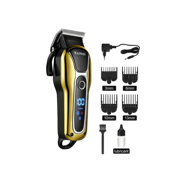 Maquininha Kemei Km-1990 Profissional Cortar Cabelo Aparador Máquina Corte Cabelo Barba Acabamento