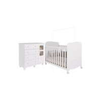 Quarto De Bebê Completo Berço Americano E Cômoda Uli Peroba