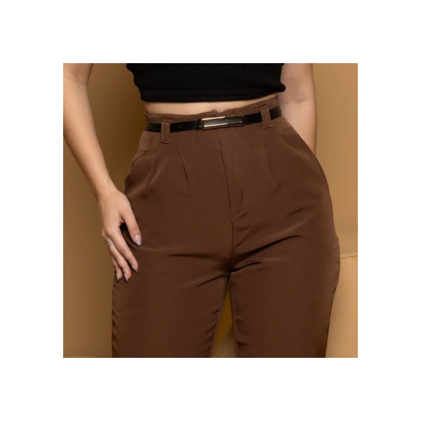 CALÇA FEMININA ALFAIATARIA ZARA CINTURA ALTA COM ZÍPER NA LATERAL ACOMPANHA CINTO