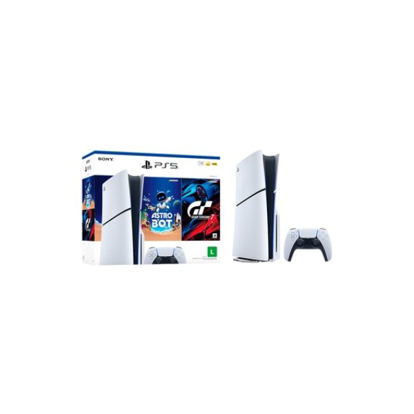Console Sony PlayStation 5, Com Leitor de Discos, SSD 1TB, Controle Sem Fio DualSense + 2 Jogos - 1000050613