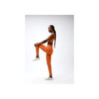 Calça Legging Feminina Canelada Sem Costura - Laranja