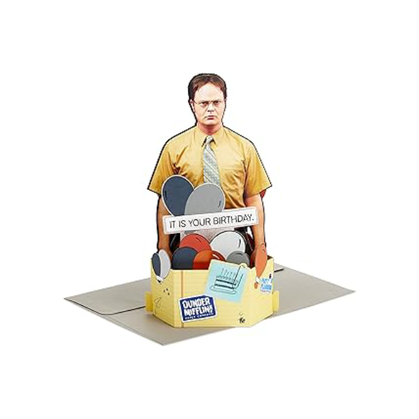 Hallmark Cartão de aniversário pop up engraçado Paper Wonder (The Office, Dwight Schrute)
