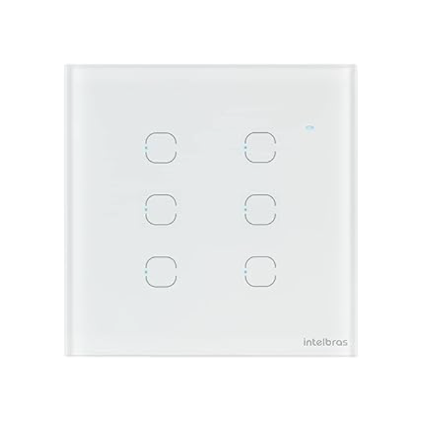 Intelbras, EWS 1006, Interruptor Touch Smart Wi-Fi com 6 teclas, Branco