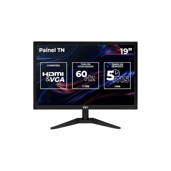 Monitor 19 Polegadas VST | 60Hz | HD | 5ms | HDMI/VGA | VST-VST19-BL01