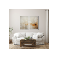 Quadro De Decoração  2 Telas Reflexos do Outono Abstrato díptico Para Sala Quarto Escritório