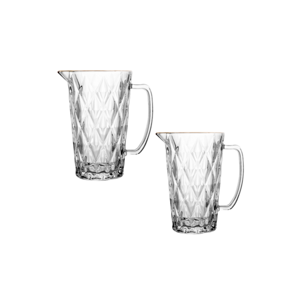 Jarra Diamond De Vidro Com Fio De Ouro Dourado 1,14L Lyor