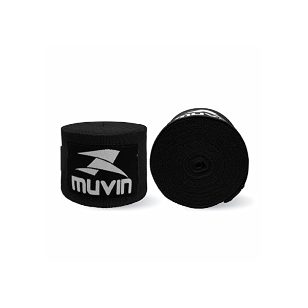 Bandagem Elástica Muvin 5 Metros Com Fechamento em Fecho de Contato e Alça Para Polegar - Atadura de Proteção Para Mãos e Punhos - Faixa de Boxe - Muay Thai - MMA - Artes Marciais - Treino - Unissex