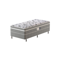 Cama Box Conjugada Solteiro Probel Advanced com Espuma D28 54x88x188cm – Branco e Cinza