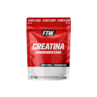 FTW Creatina Monohidratada 100% Pura - Explosão de Energia, Força e Resistência - Absorção Rápida para Ganho de Massa e Performance - Pote 300g