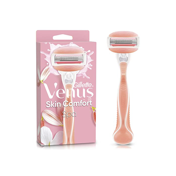Gillette Venus Skin Comfort Spa Aparelho de Depilação Recarregável com Barras Umectantes e Óleos Botânicos, 1 Ud