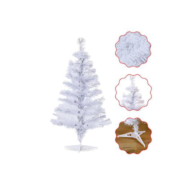 Árvore Natal Para Mesa Decoração Cor Branca 50 Galhos 60cm - 01Smart
