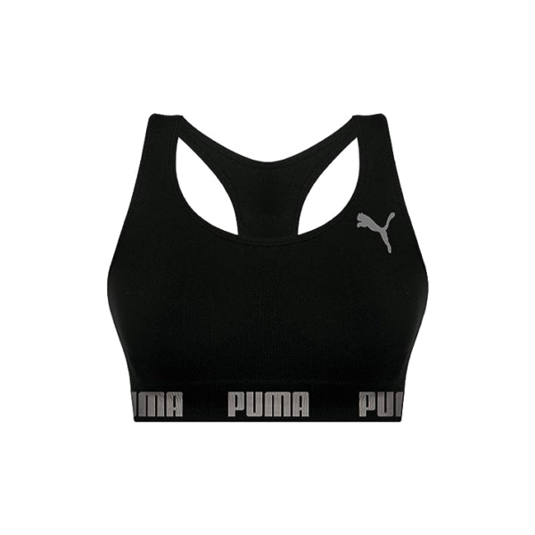 Top Sem Costura, Puma, Feminino, Preto, M