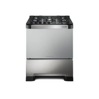 Fogão 5 Bocas Mueller Decorato Vetro Inox Bivolt com Mesa de Vidro