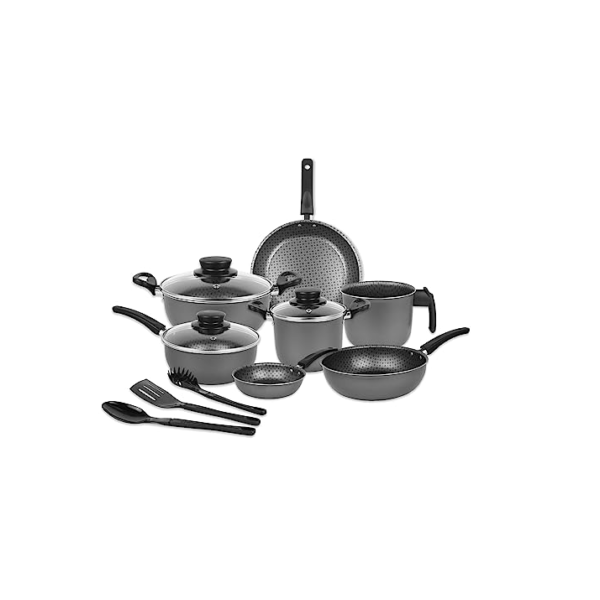 Dona Chefa Jogo de Panelas 10 Peças Alumínio Antiaderente Tampa de Vidro