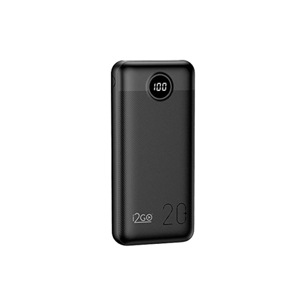 I2GO, Carregador Portátil (Power Bank) Ultra Rápido 20000mAh, Power Delivery 20W, 2 Saídas USB + 1 Saída/Entrada USB-C, Preto, i2GO PRO
