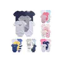 kiddiezoom 5 Pcs 100% Algodão Bebê Meninos Meninas Bodysuit Roupas Bonito Dos Desenhos Do Bebê