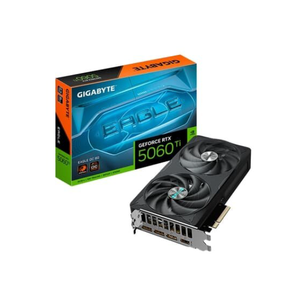 Placa de Vídeo Gigabyte RTX 5060 Ti EAGLE OC 8G NVIDIA GeForce, 8GB GDDR7, 128bits, DLSS, Ray Tracing - GV-N506TEAGLE OC-8GD